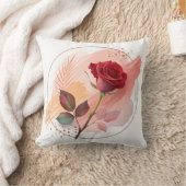 Eternal Blush: A Modern Rose in Abstract Harmony クッション (ブランケット)