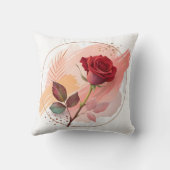 Eternal Blush: A Modern Rose in Abstract Harmony クッション (裏面)