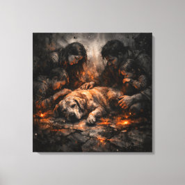 Eternal Bond: A Final Farewell Pet Memorial キャンバスプリント