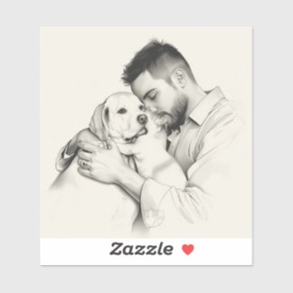 Eternal Companions: Black & White Pet Bond Paintin シール