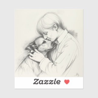 Eternal Companions: Black & White Pet Bond Paintin シール