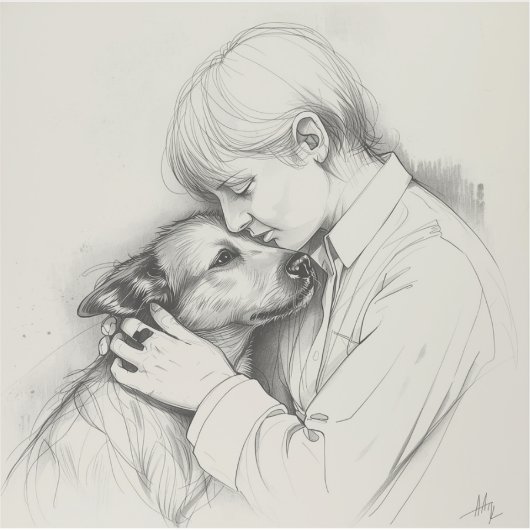 Eternal Companions: Black & White Pet Bond Paintin シール (正面)