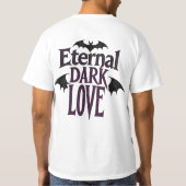 Eternal Dark Love Gothic Vampire Bat Romantic Tシャツ (裏面)