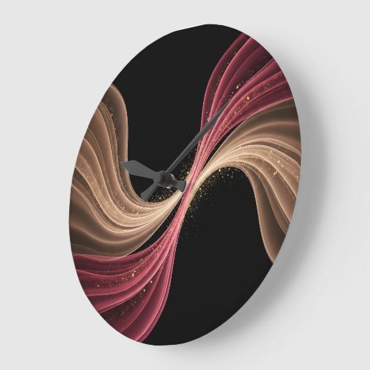 Eternal Flow of Love — Abstract Romantic Art ラージ壁時計 (傾斜)