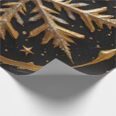 Eternal Frost – Golden Snowflake Glam Gift Wrap ラッピングペーパー (角)