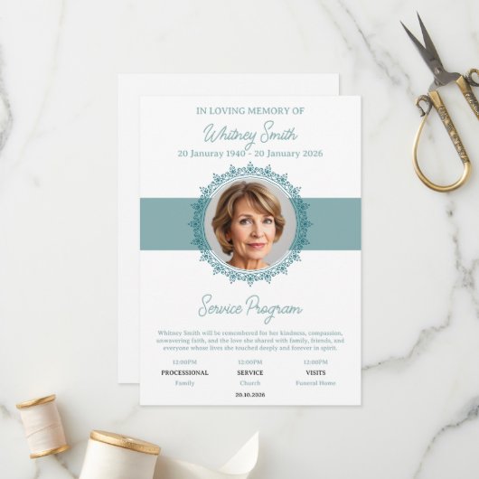 Eternal Grace Memorial Service Program プログラム (正面/裏面インサイチュ)