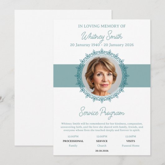 Eternal Grace Memorial Service Program プログラム (正面/裏面)