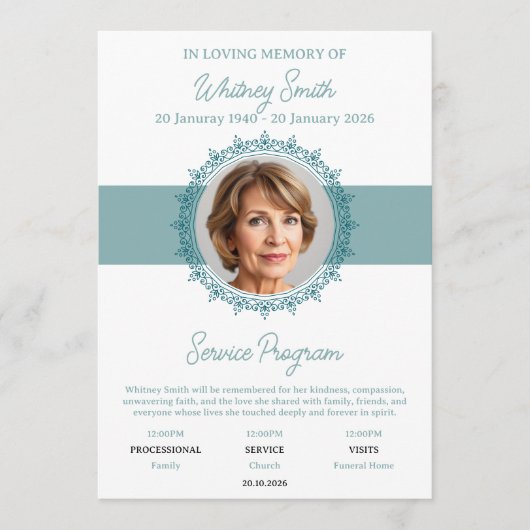 Eternal Grace Memorial Service Program プログラム (正面)