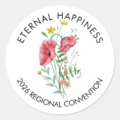 Eternal Happiness 2026 Convention with Flowers ラウンドシール (正面)