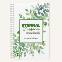 Eternal Happiness Convention Watercolor Greenery ノートブック