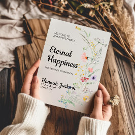 Eternal Happiness JW Baptism with Spring Flowers カード