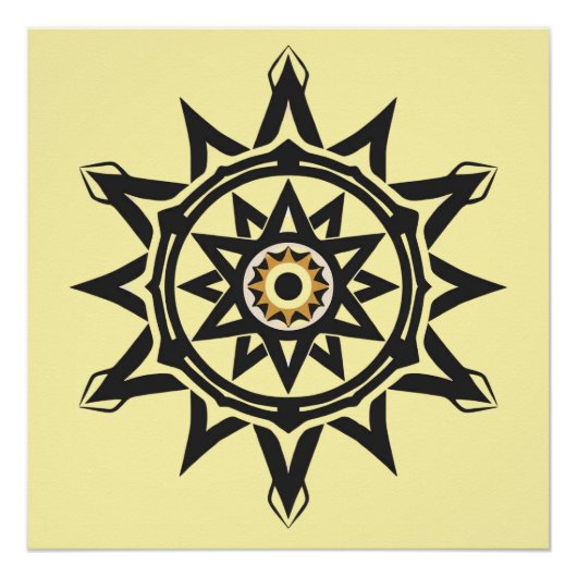 Eternal Harmony Mandala — Divine Geometry in Gold ポスター (正面)