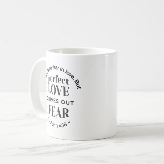 Eternal Love - 1 John 4:18 Scripture Quote Art コーヒーマグカップ (正面左)