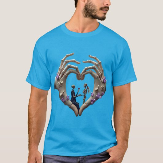 Eternal Love | Gothic Skeleton Romance Tシャツ (正面)