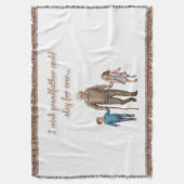 Eternal Love grandfather And Grandchildren スローブランケット (正面縦)