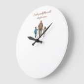 Eternal Love grandfather And Grandchildren ラージ壁時計 (傾斜)