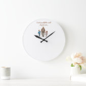 Eternal Love grandfather And Grandchildren ラージ壁時計 (ホーム)