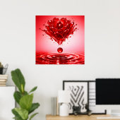 Eternal Love Liquid Rose Couple Art ポスター (ホームオフィス)