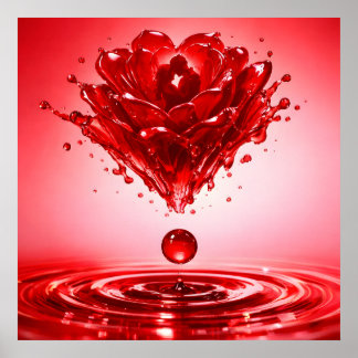 Eternal Love Liquid Rose Couple Art ポスター