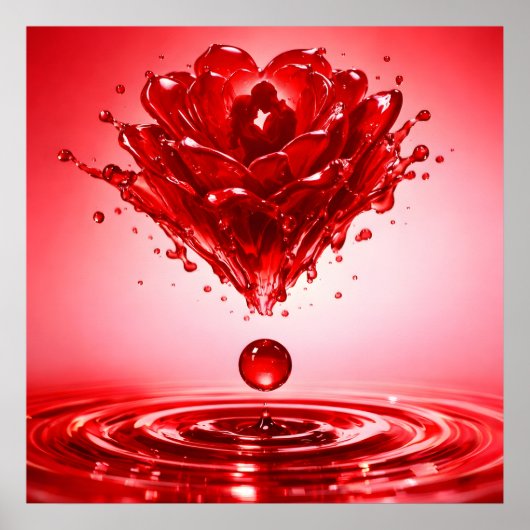 Eternal Love Liquid Rose Couple Art ポスター (正面)