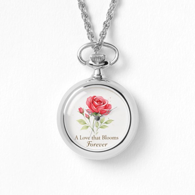 Eternal Love Rose Watch Pendant 腕時計 (正面)