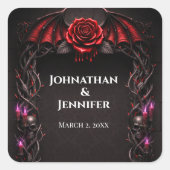 Eternal Night Gothic Vampire Wedding Dark Romance  スクエアシール (正面)