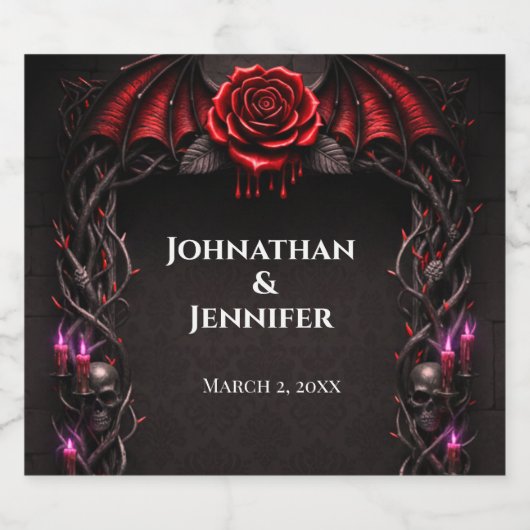 Eternal Night Gothic Vampire Wedding Dark Romance  ビールラベル (シングルラベル)