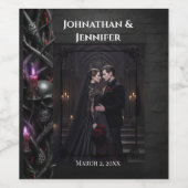 Eternal Night Gothic Vampire Wedding Dark Romance  ワインラベル (シングルラベル)