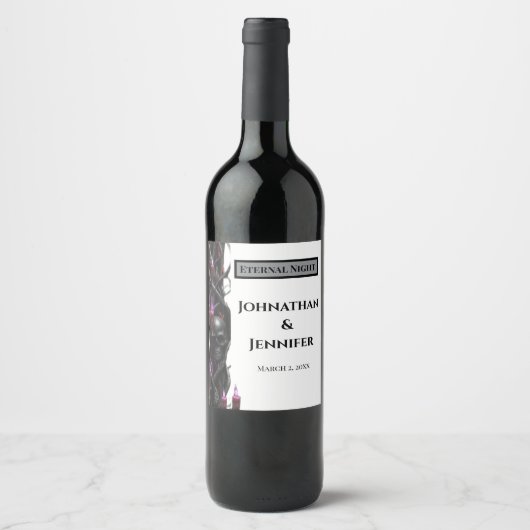 Eternal Night Gothic Vampire Wedding Dark Romance ワインラベル (正面)