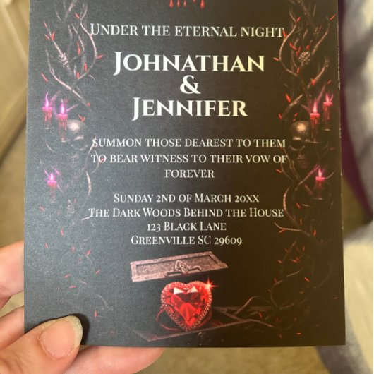 Eternal Night Gothic Vampire Wedding Dark Romance  招待状