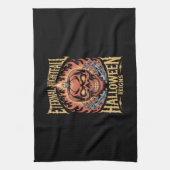 Eternal Nightfall Halloween Skull Pumpkin キッチンタオル (縦)