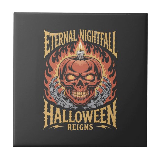 Eternal Nightfall Halloween Skull Pumpkin タイル (正面)