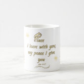 Eternal Peace Mug: 'John 14:27' Bible Verse Design コーヒーマグカップ (中央)