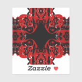 Eternal Red Abstract Acrylic Paint Pour Fluid Art シール (シート)