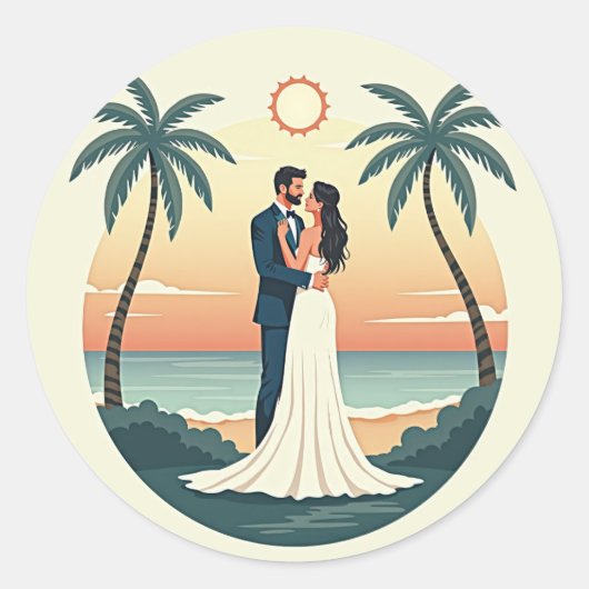 Eternal Romance Wedding Sticker ラウンドシール (正面)
