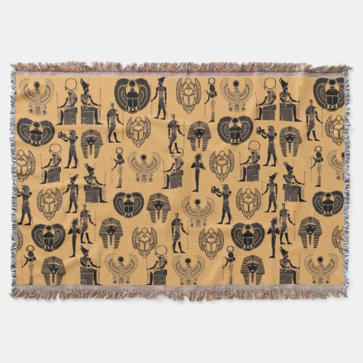 Eternal Sands: Egyptian Antique Elegance for Time スローブランケット (正面)