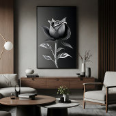 Eternal Silver Rose キャンバスプリント