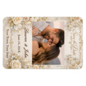 Eternally Elegant Photo Save Date Wedding Magnet マグネット (横)