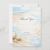 Eterntal Tides Coastal Watercolor Beach Thank You  招待状 (正面)