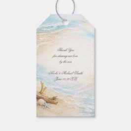 Eterntal Tides Coastal Watercolor Beach Wedding ギフトタグ