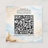 Eterntal Tides Coastal Watercolor Beach Wedding スクエア名刺 (裏面)