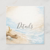 Eterntal Tides Coastal Watercolor Beach Wedding スクエア名刺 (正面)