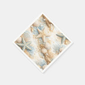 Eterntal Tides Coastal Watercolor Beach Wedding スタンダードカクテルナプキン (角)