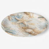 Eterntal Tides Coastal Watercolor Beach Wedding ペーパープレート (アングル)