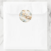 Eterntal Tides Coastal Watercolor Beach Wedding ラウンドシール (バッグ)