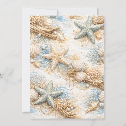 Eterntal Tides Coastal Watercolor Beach Wedding 招待状 (裏面)