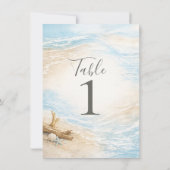 Eterntal Tides Coastal Watercolor Table Number 招待状 (裏面)