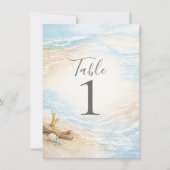 Eterntal Tides Coastal Watercolor Table Number 招待状 (正面)