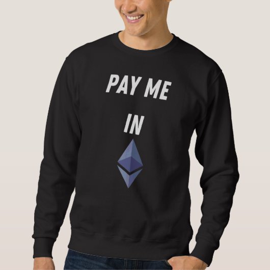 Eth Ethereum Blockchain Eth Ether Cryptoで支払う スウェットシャツ (正面)