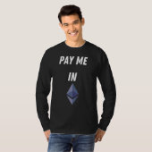 Eth Ethereum Blockchain Eth Ether Cryptoで支払う Tシャツ (正面フル)